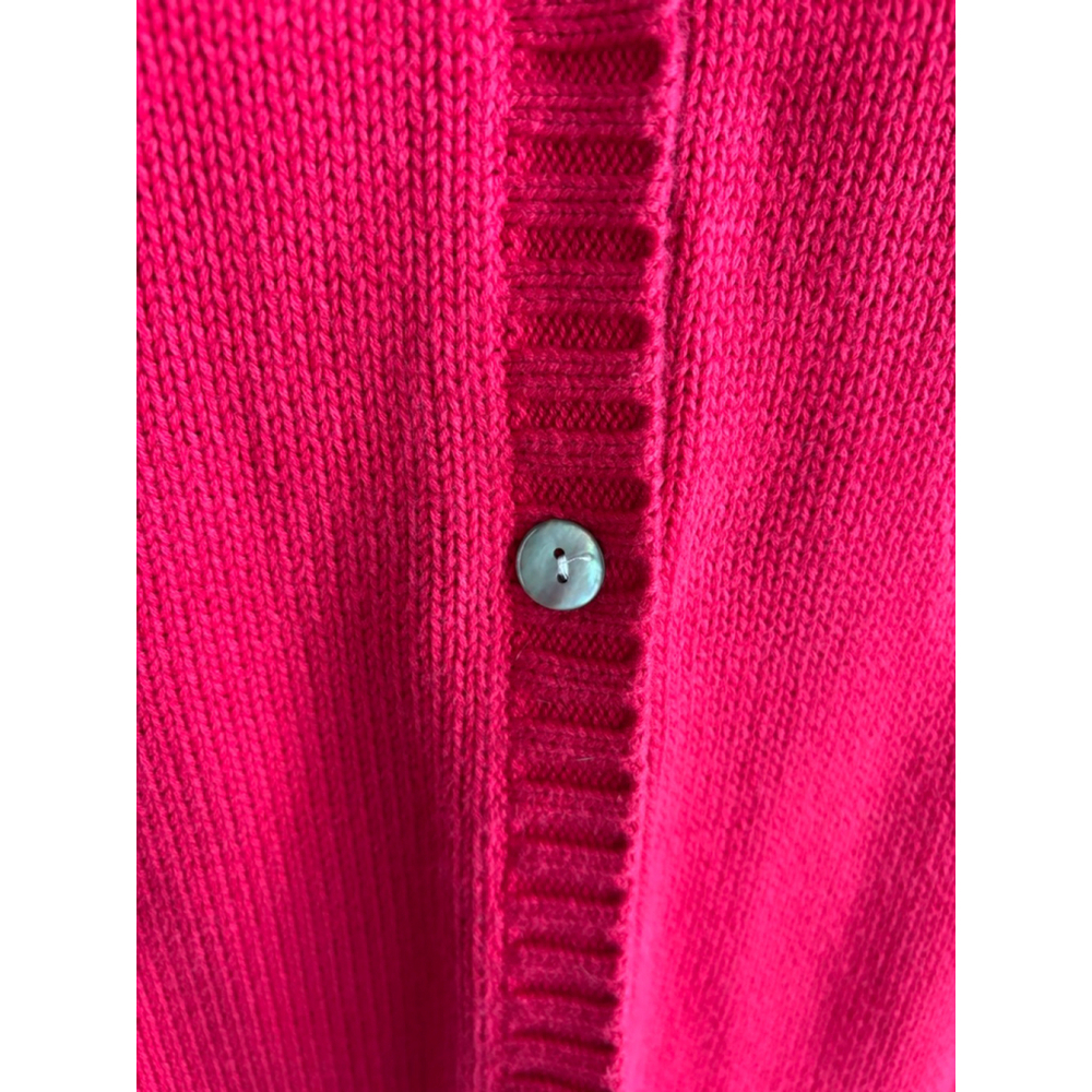 VGUC Lands End 100% Cotton Red Button Down Cardigan | Sz 18-20 - Picture 4 of 11